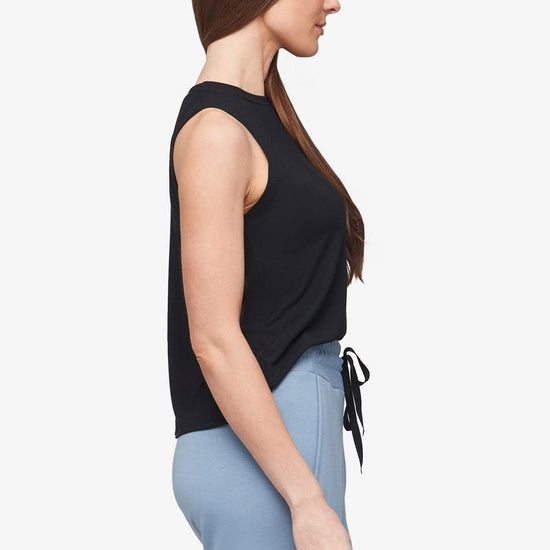 Maia Tank - Women's Basic Tank in Black - Side | Daub + Design