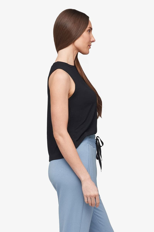 Maia Tank - Women's Basic Tank in Black - Side | Daub + Design