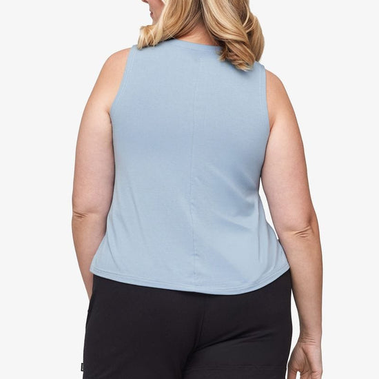 Maia Tank - Women's Basic Tank in Coastal Blue - Back | Daub + Design