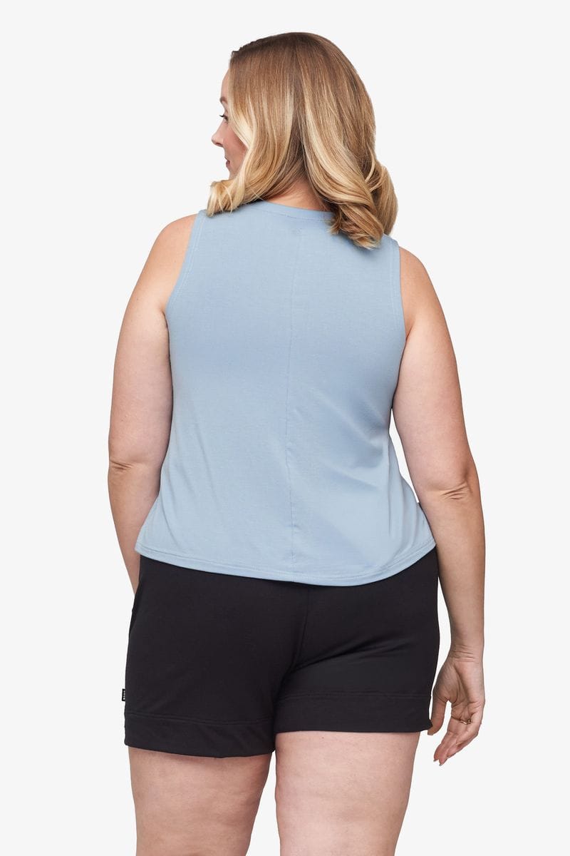 Maia Tank - Women's Basic Tank in Coastal Blue - Back | Daub + Design