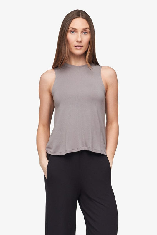 Maia Tank - Women's Basic Tank in Driftwood - Front | Daub + Design