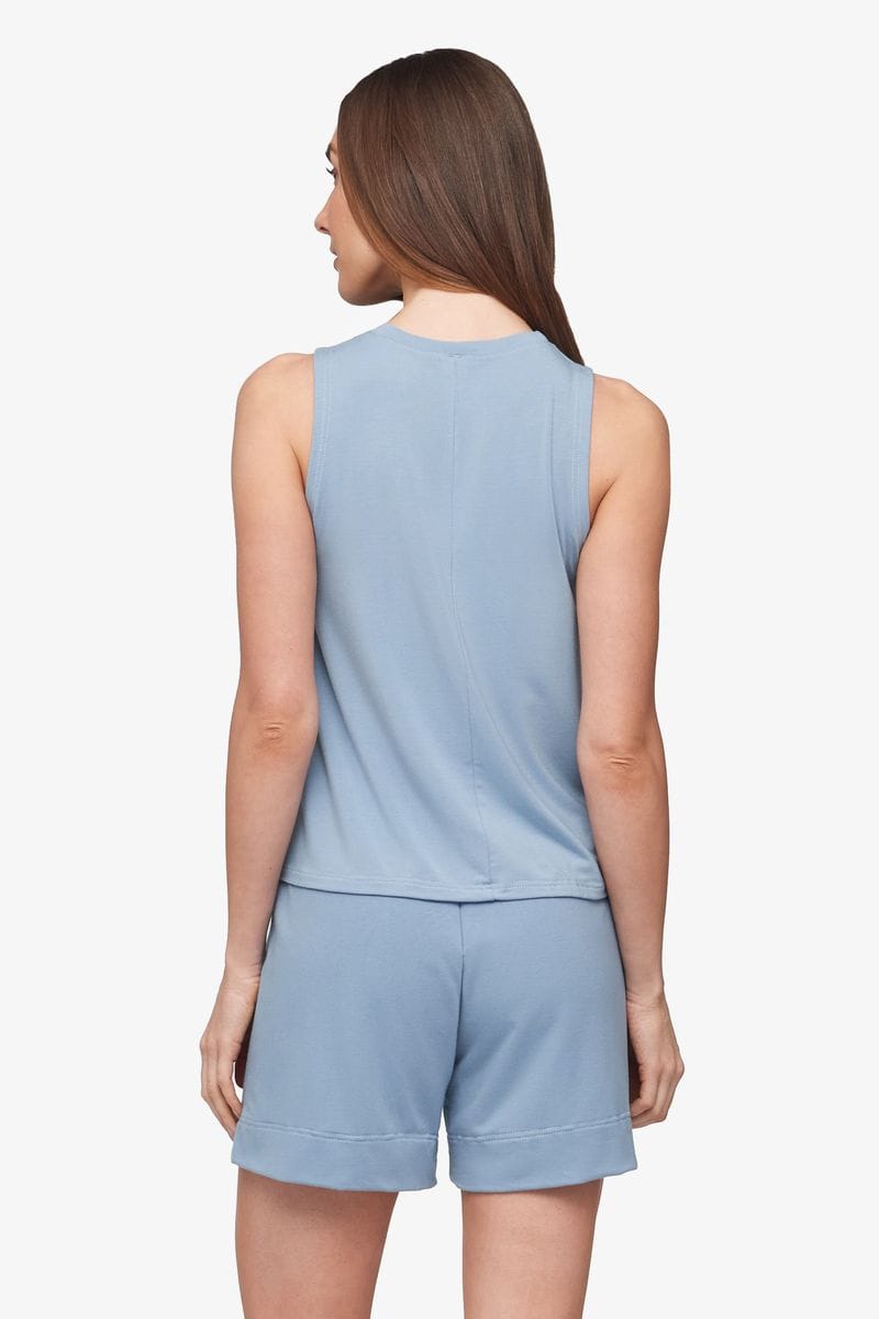 Maia Tank - Women's Basic Tank in Coastal Blue - Back | Daub + Design