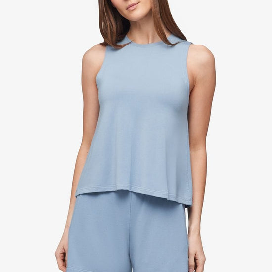 Maia Tank - Women's Basic Tank in Coastal Blue - Front | Daub + Design