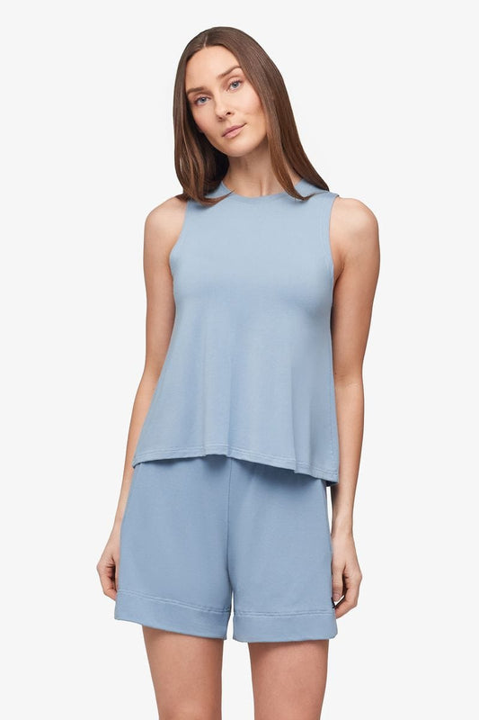 Maia Tank - Women's Basic Tank in Coastal Blue - Front | Daub + Design