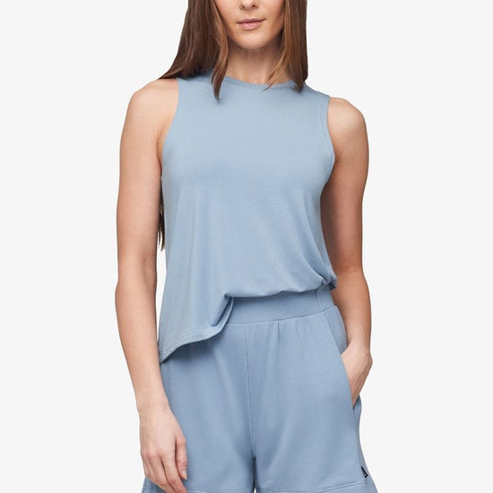 Maia Tank - Women's Basic Tank in Coastal Blue - Front | Daub + Design