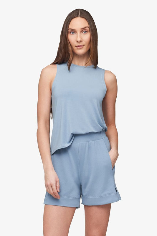 Maia Tank - Women's Basic Tank in Coastal Blue - Front | Daub + Design