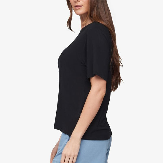 Weekend Tee - Women's Basic T-Shirt in Black - Side | Daub + Design