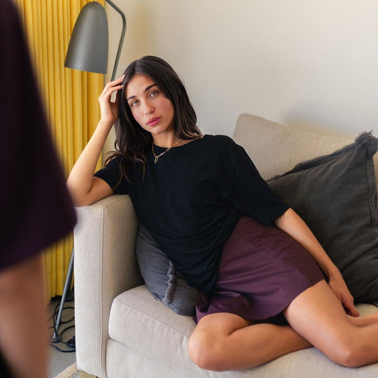 Weekend Tee - Women's Basic T-Shirt in Black - Front | Daub + Design