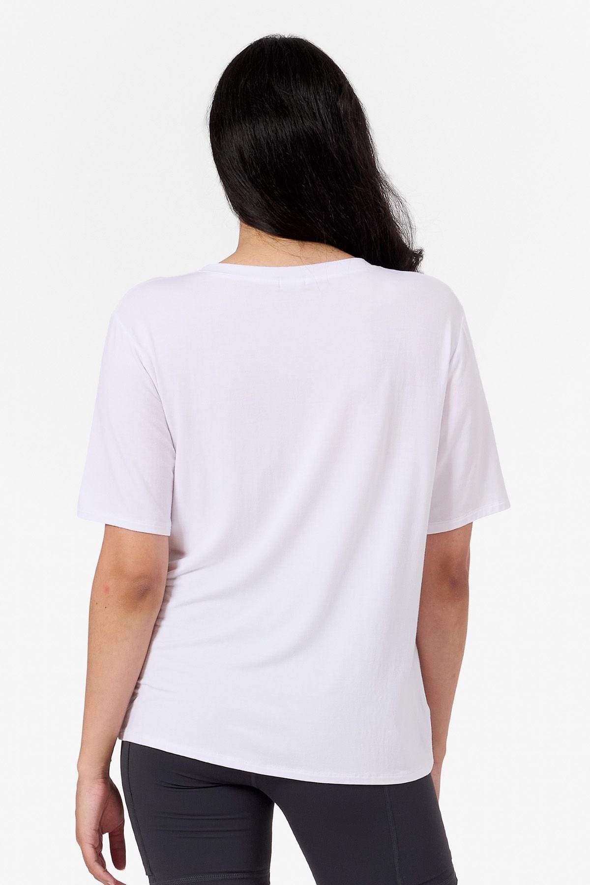 Weekend Tee - Women's Basic T-Shirt in White - Back | Daub + Design