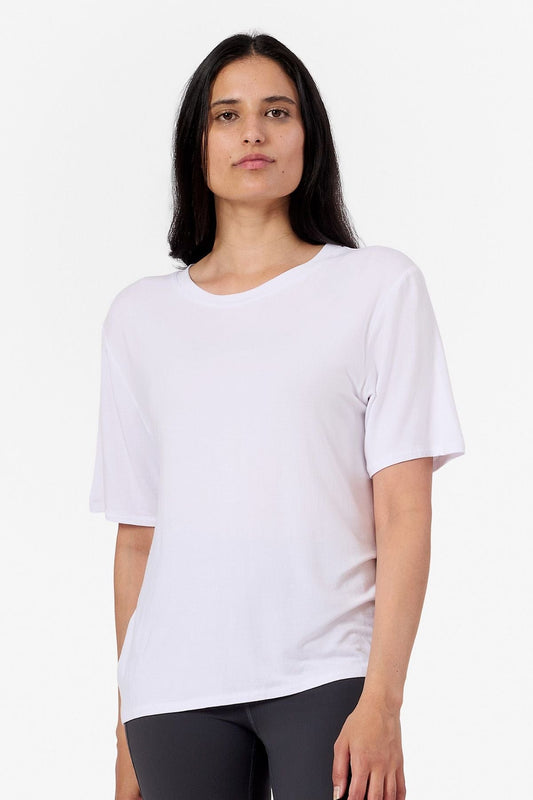 Weekend Tee - Women's Basic T-Shirt in White - Front | Daub + Design