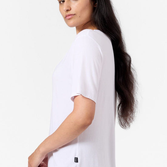 Weekend Tee - Women's Basic T-Shirt in White - Side | Daub + Design