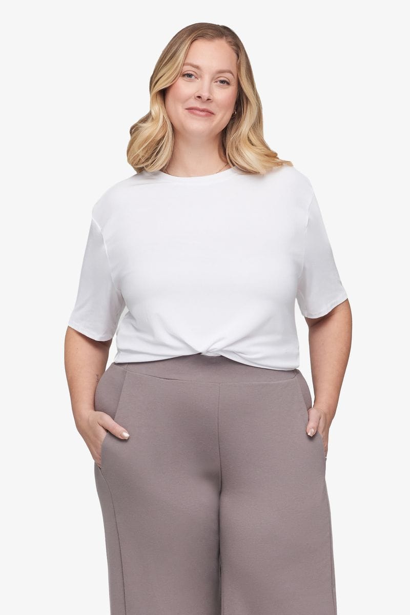 Weekend Tee - Women's Basic T-Shirt in White - Front | Daub + Design