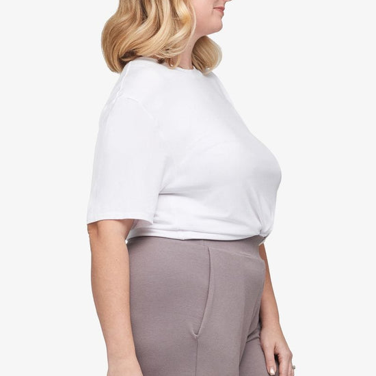 Weekend Tee - Women's Basic T-Shirt in White - Side | Daub + Design