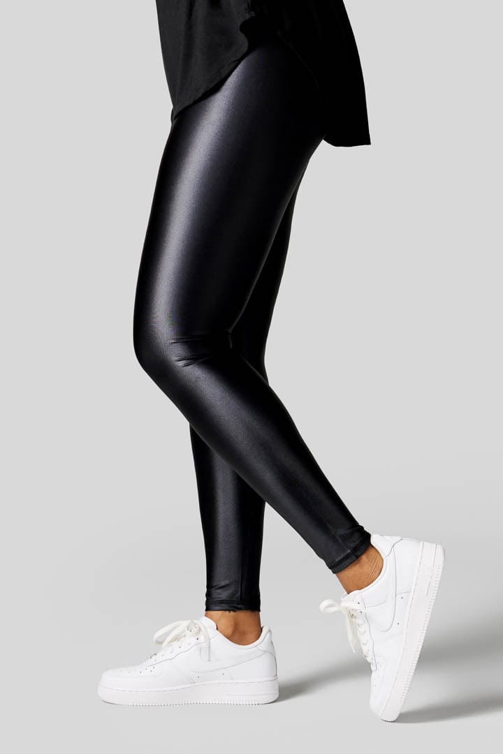 Black Extra Long Leggings/faux Leather Front/cotton Elastic Back/black  Leather Pants/tight Fit Leggings/eco Leather Pants/casual Leggings -   Canada