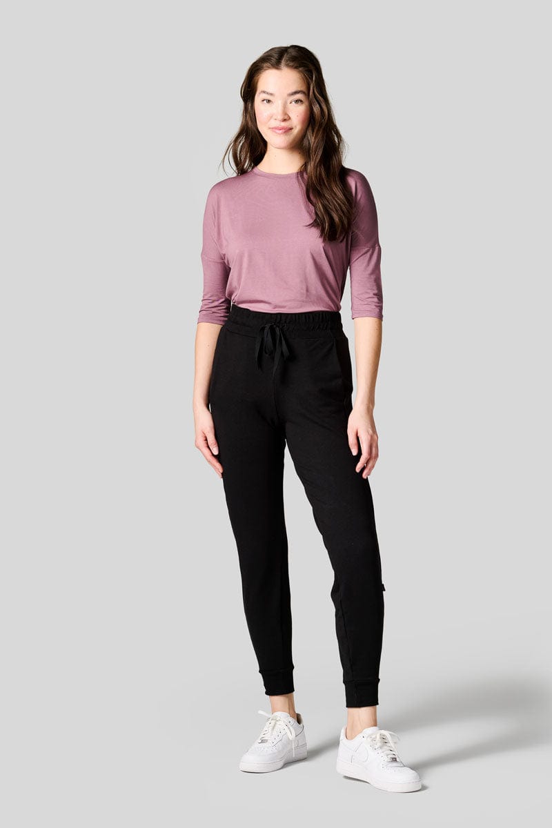 Black joggers women's dressy hot sale