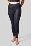Size 12 model wearing size L in the high waisted leggings in black Cheetah print.