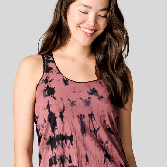 Women wearing a tie dye tank top.