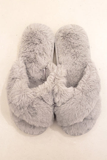 Plush Slippers - Grey