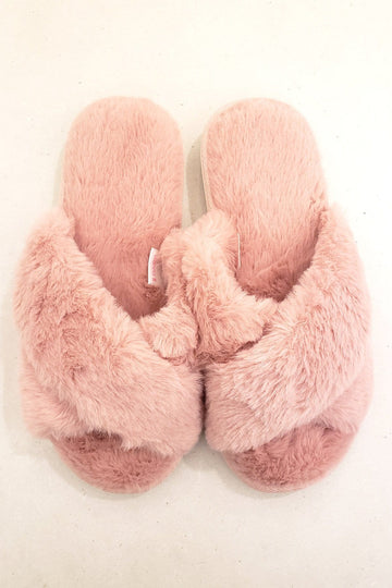Plush Slippers - Blush Pink