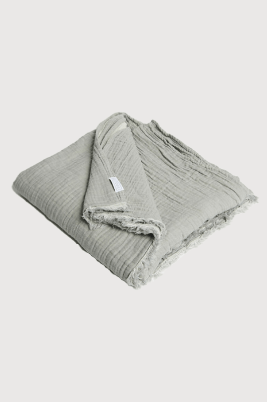 cotton muslin Turkish blanket in textured shadow